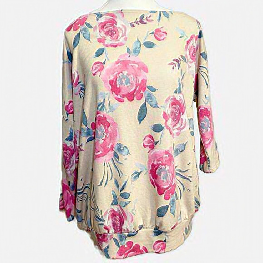 Honeyme Floral Dolman Sleeve Top NWT